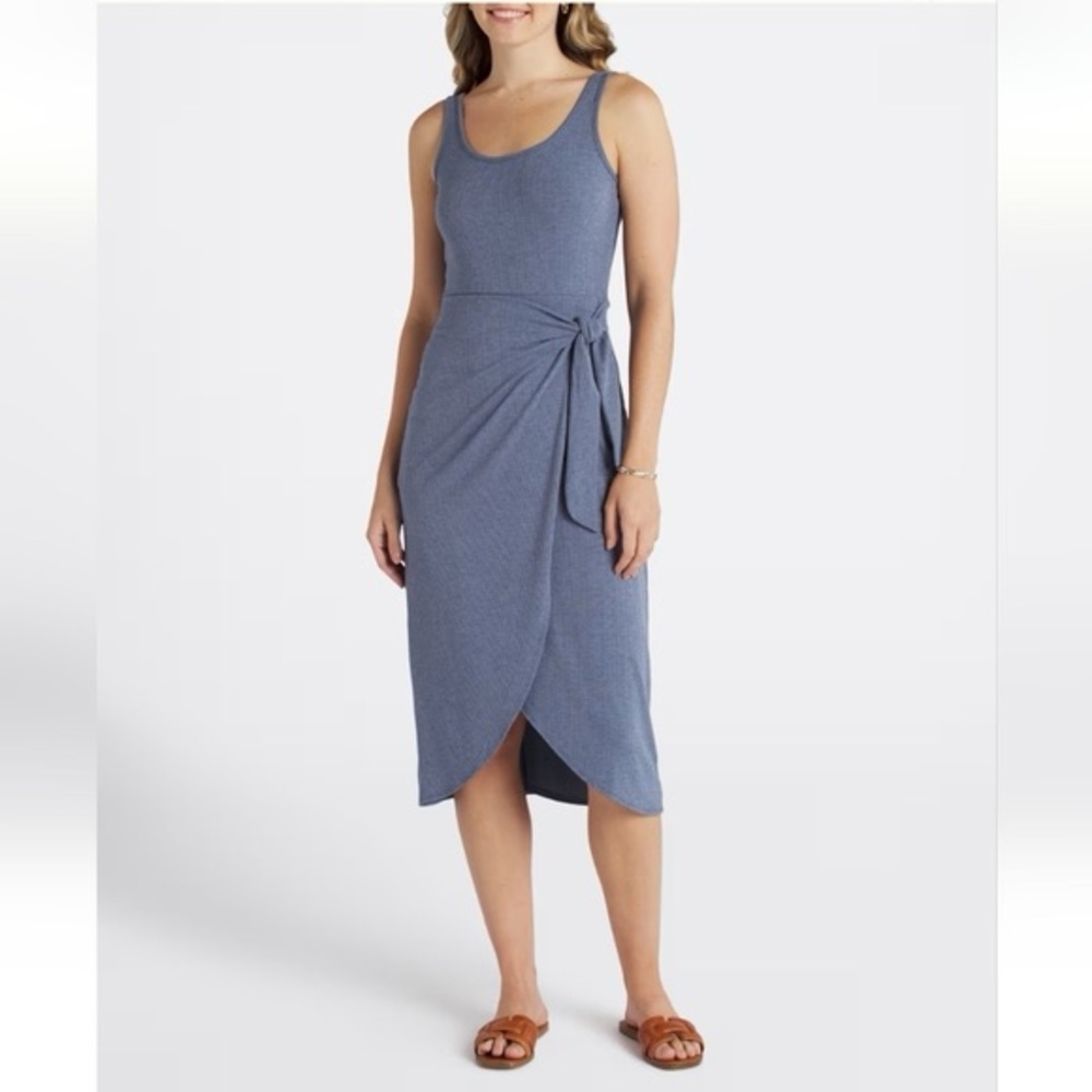 Nine Britton Blue Midi Wrap Tank Dress